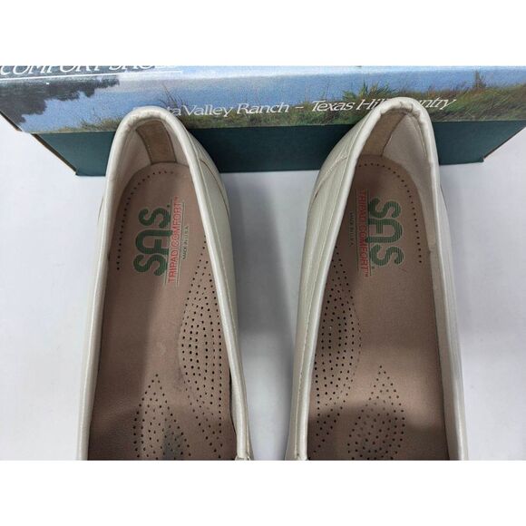 SAS SAN ANTONIO SHOES SIMPLIFY PEARL BONE LEATHER COMFORT LOAFER WOMENS 12 S EUC - Picture 3 of 9